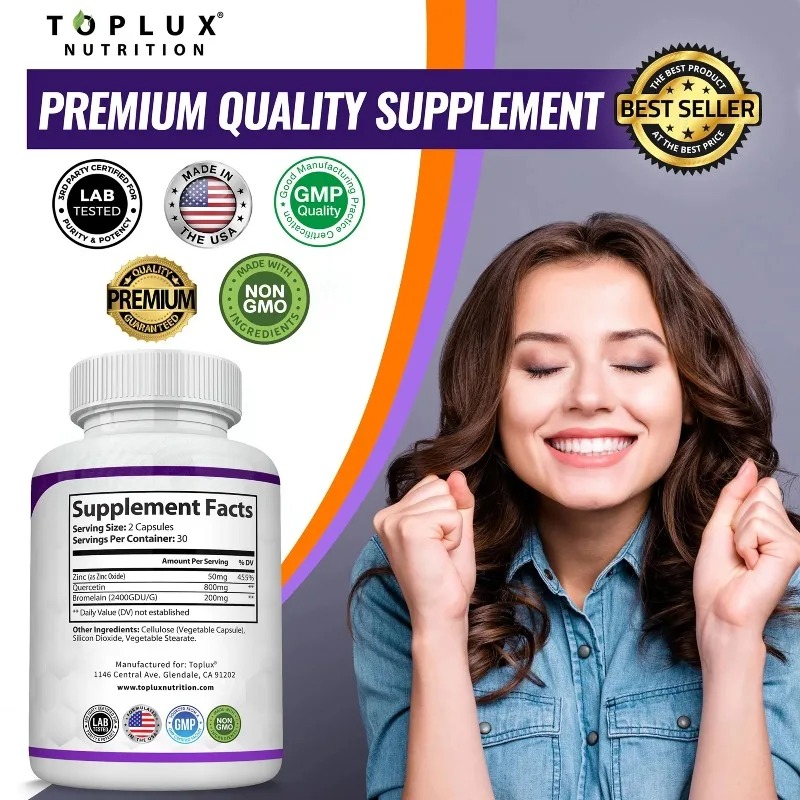 Quercetin & Bromelain Capsules - đánh giá và giá Wellness Quercetin