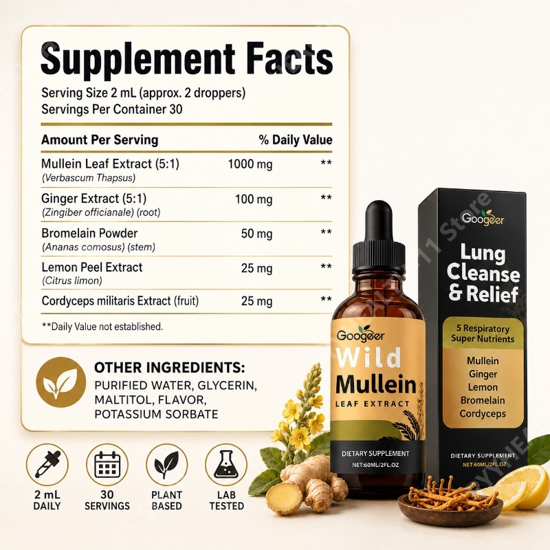 Mullein Liquid Drops Herbal Bl - đánh giá và giá Herbal Wellness Blend