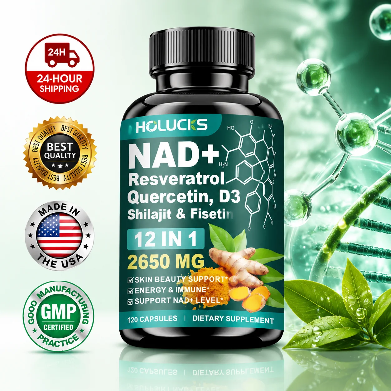 High Potency NAD+ Supplement,  - đánh giá và giá Wellness Quercetin