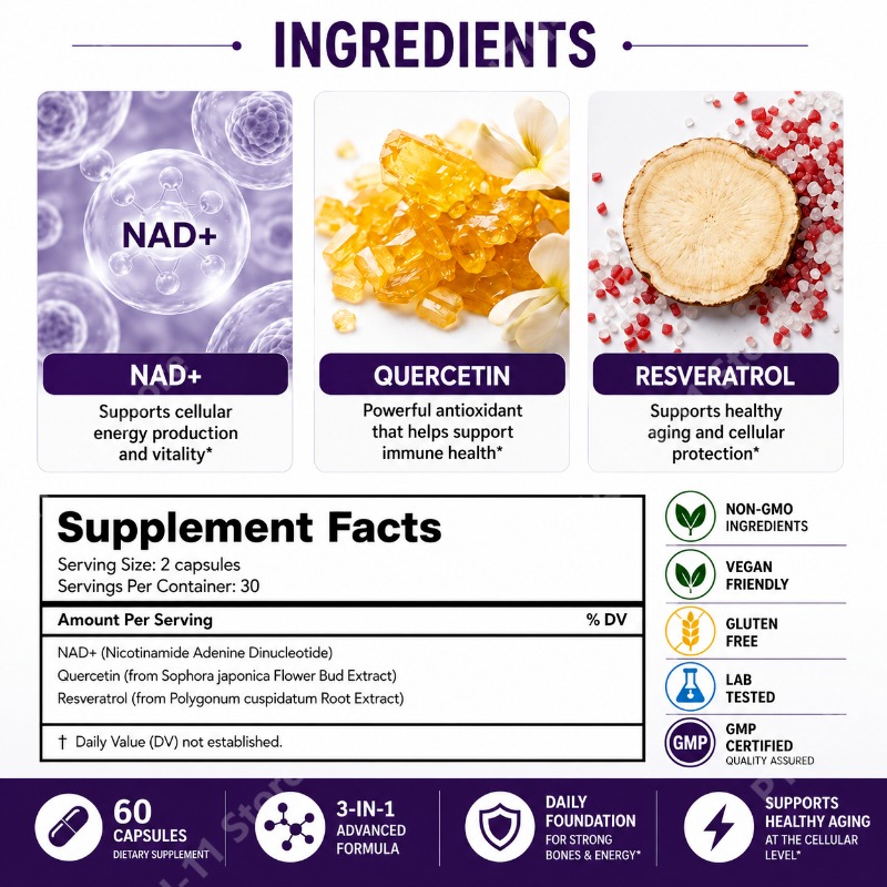 Docteat NAD+ Capsules with Res - đánh giá và giá Wellness Quercetin